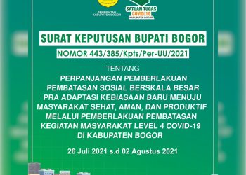 Sejumlah Kelonggaran Aturan Terkait Perpanjangan PPKM Level 4 Di Kabupaten Bogor