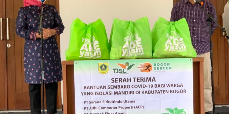 Bupati Segera Salurkan Bantuan 2.500 Paket Sembako Dari TF-TJSL Pada Warga Bogor