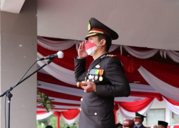 Kapolres Bogor Pimpin Upacara Penurunan Bendera HUT RI ke 76