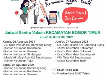 Persiapan PTM, Kota Bogor Gencarkan Vaksinasi Sasaran Pelajar