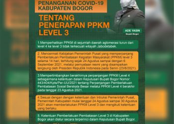 Rilis Resmi SATGAS Penanganan Covid-19 Kabupaten Bogor Tentang Penetapan PPKM Level 3